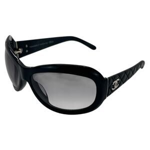 Chanel CC Leather Matelassé Sunglasses